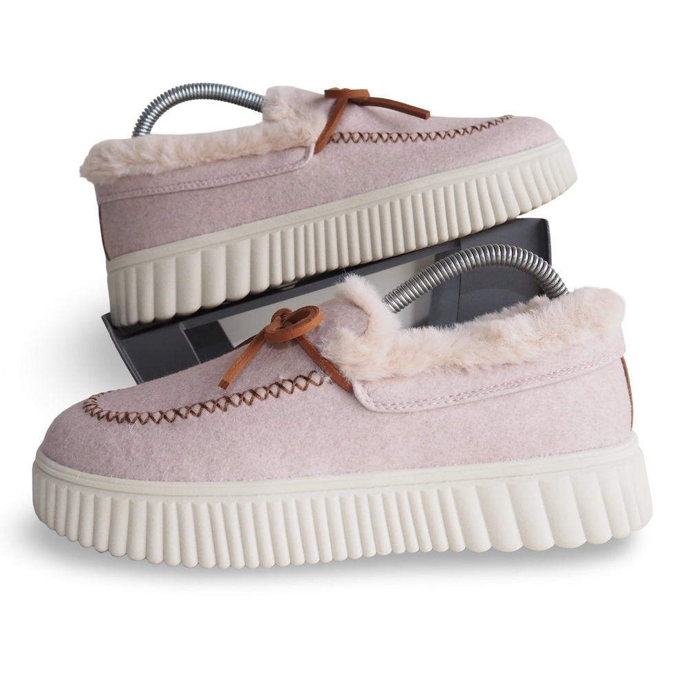 Skechers Cozy Ojai Faux Fur Lined Moccasin Slippers Womens 7.5 Natural 169028